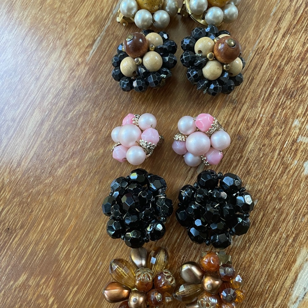Vintage earrings, 5 sets
